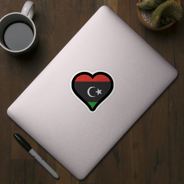 Libyan Jigsaw Puzzle Heart Design - Gift for Libyan With Libya Roots by Country Flags